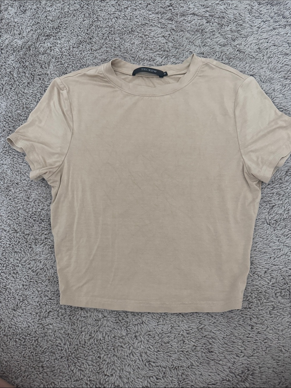 Short-Sleeve Crew Tee in Light Beige